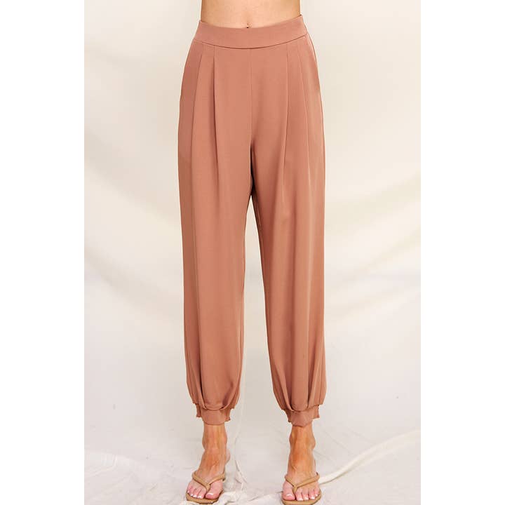 Pleated Pull on Jogger Pant for wholesale by Allie Rose