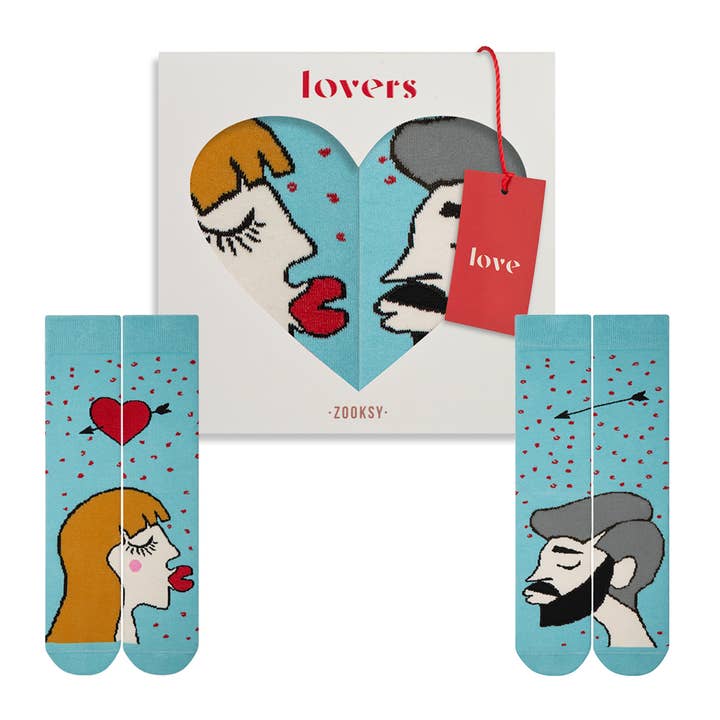 Personalized Socks Set for Couples - Dark Blonde and Black for wholesale by ZOOKSY SOCKS