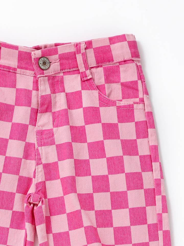sassy kids palace - Wholesale Jeans - Kids - Pink Checked Girls Jeans1