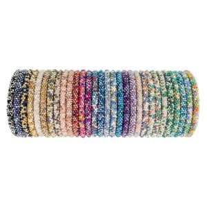 Wholesale / bulk bracelets/ recycled paperbead bracelets/ green& yellow blue