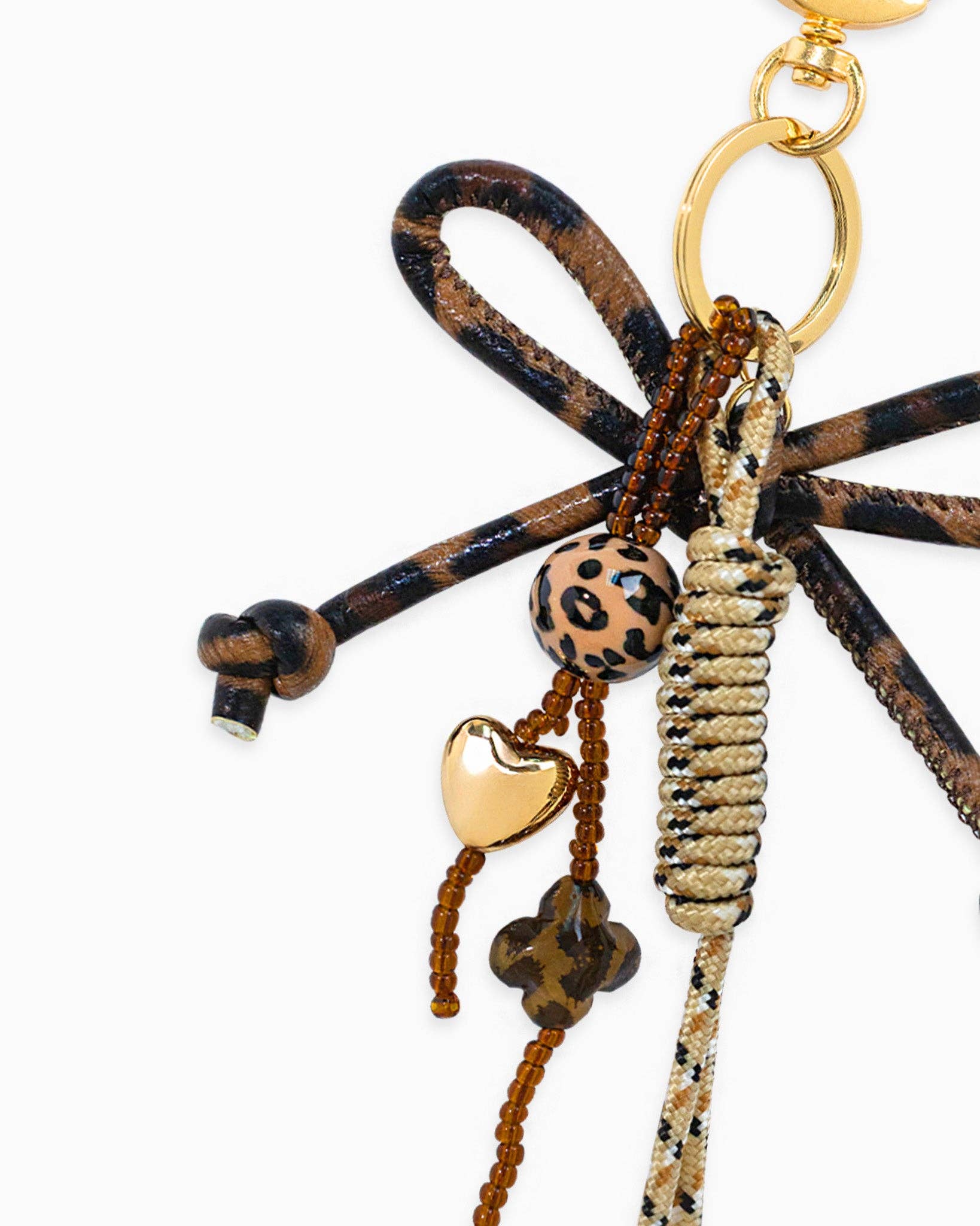 Sessori - Wholesale Keychain - Women's - Leather Leopard Rope Knot Dangle Bag Charm1