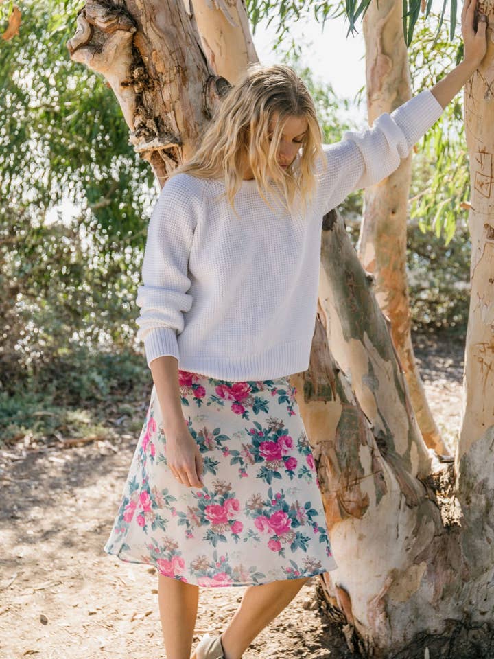 Tess Voile Print Bias Skirt for wholesale by Stacia