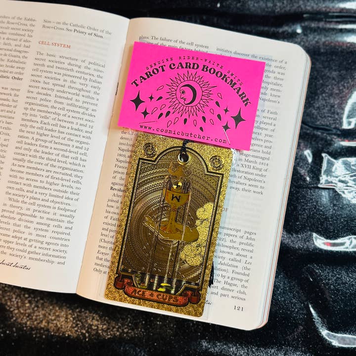 Marque-page Carte de Tarot en VRAI OR | Cadeau Sorcier Tarot pour Amoureux des Livres pour la vente par Cosmic Butcher