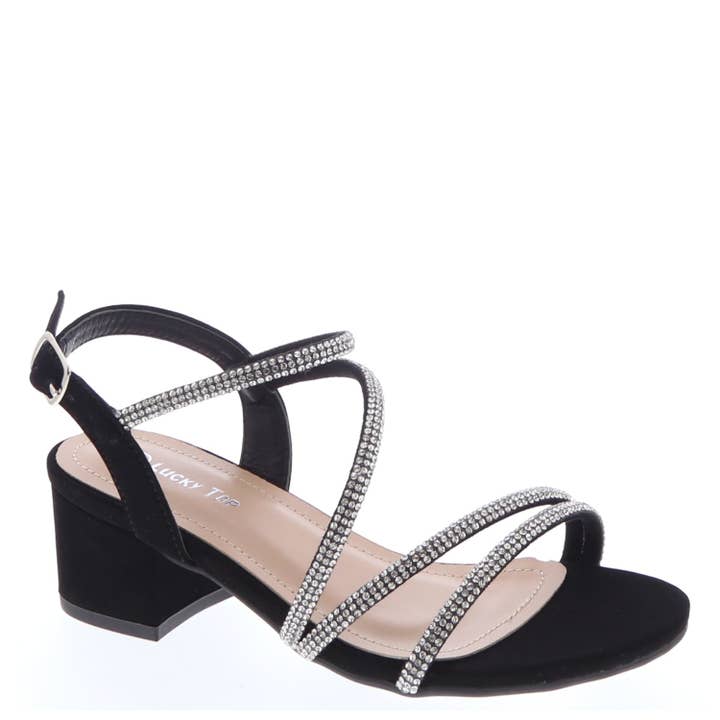 Lucky Top NILE-38K Kids Girl Rhinestone Embellished Strap Sandals-18 Pairs Pack-14.85/Pair for wholesale by Mars Sky Shoes Wholesale