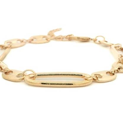 Pulsera de eslabones con clip dorado para venta al por mayor de S&A Fashions
