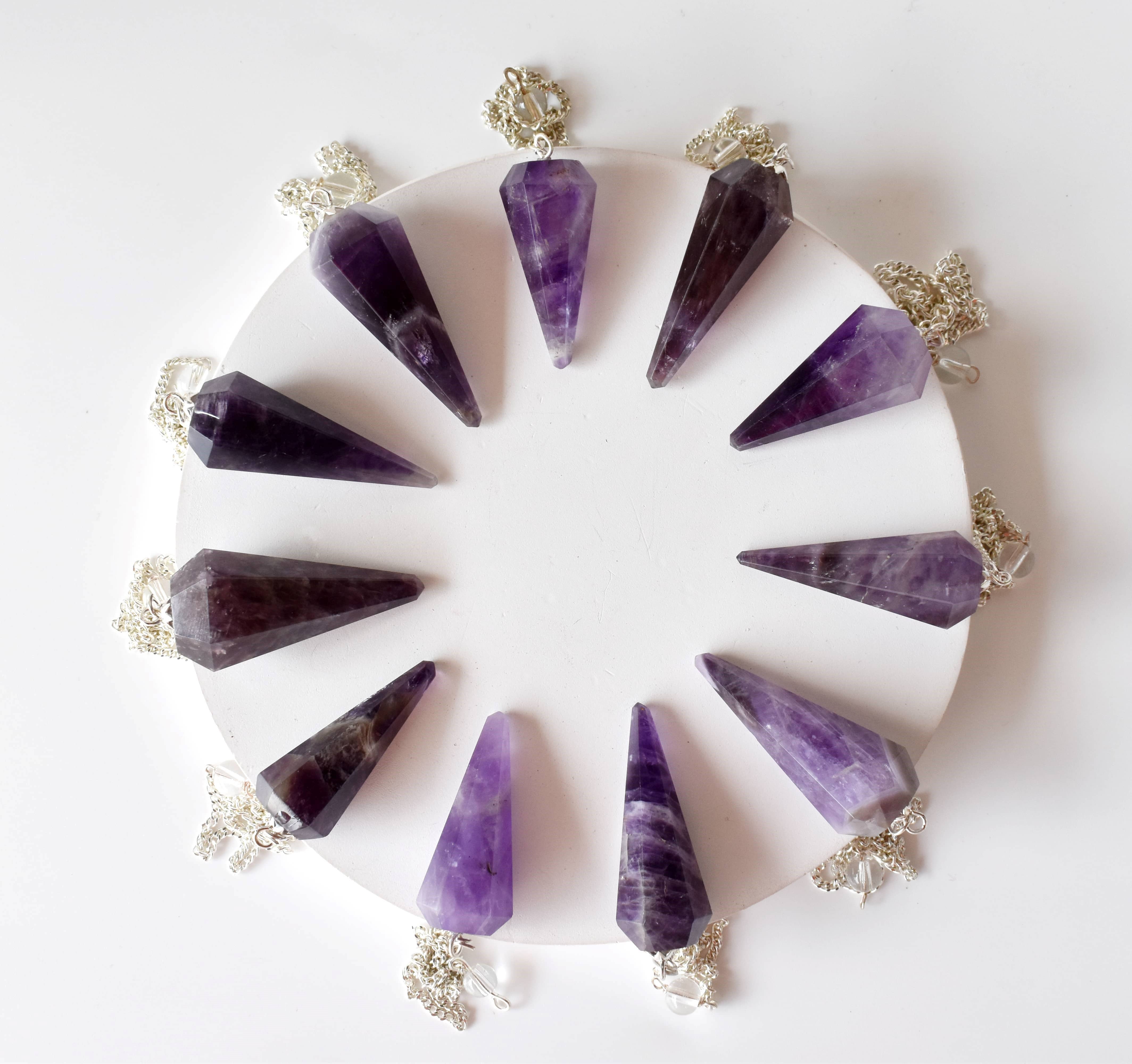 Soothing Crystals - Wholesale Spiritual Stone/Crystal - Dowsing Pendulum | Amethyst | Faceted Crystal Pendulum7