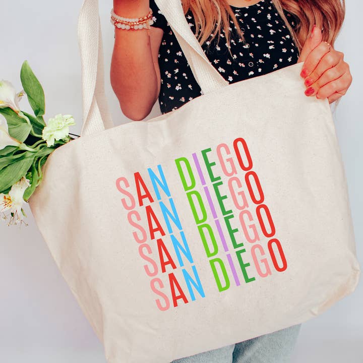 Love You a Latte Shop - Wholesale Tote Bag - Women's - Custom Colorful (Your City) Name Tote Bag 2 SIZES2