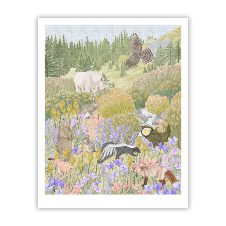 Alpine Meadows Fine Art Giclee Print for wholesale by Stacy Hsu Design & Illustration