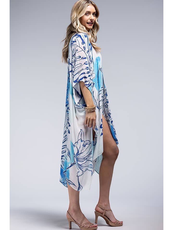 Blue Palm Kimono for wholesale on Faire4