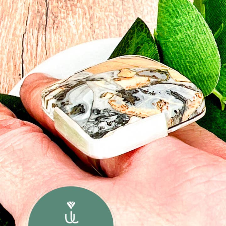 Big Maligano Jasper Silver Ring for wholesale by Uluuh Jewelry