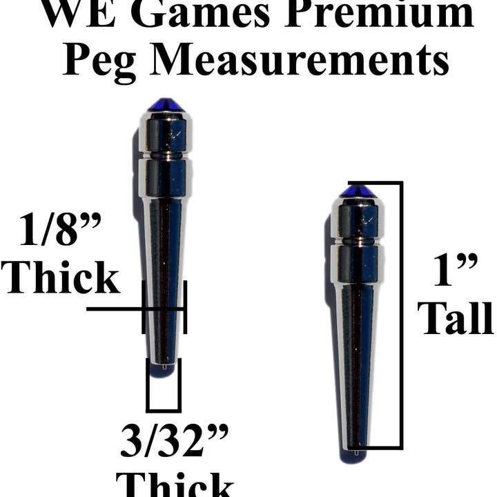 Wood Expressions - Wholesale Board Game - WE Games Black Metal Cribbage Pegs with Crystals - Set of 312