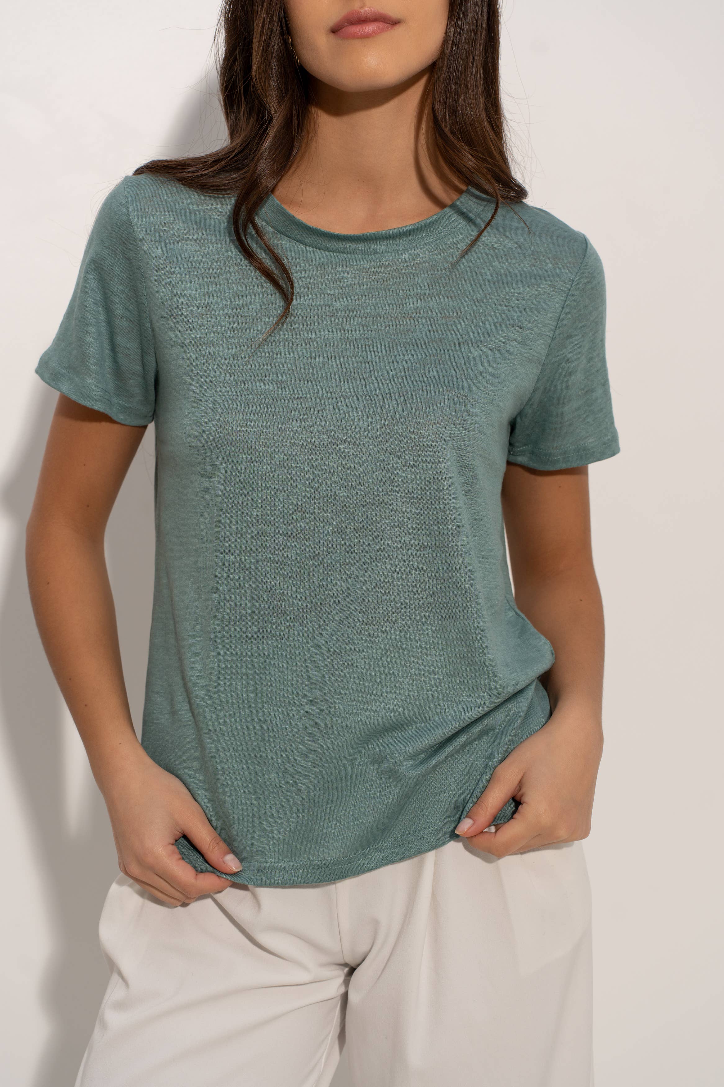 jw.atelier - Vente T-shirt – femme - T-shirt col rond en lin 33