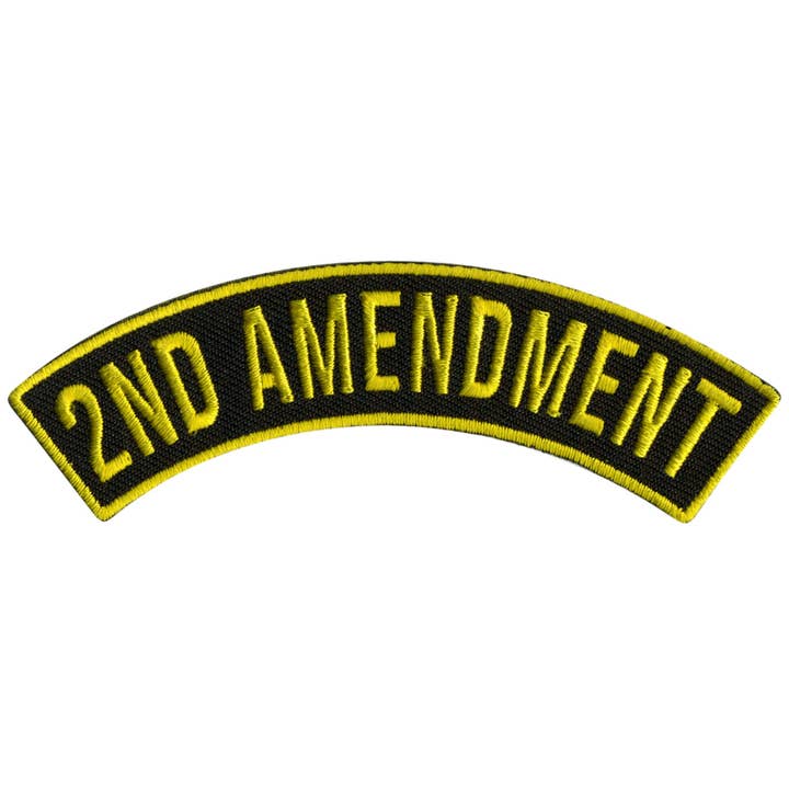 MULTI Hot Leathers 2nd Amendment 4” X 1” Top Rocker Patch for wholesale on Faire