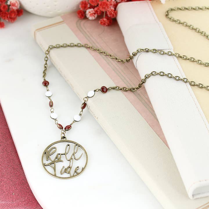 Alabama Slogan Halskette mit Cut-Out-Ausschnitt für den Großhandel von Seasons Jewelry