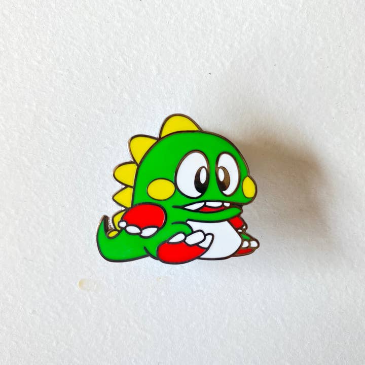 Hype Pins - Wholesale Lapel Pin/Button - Cute Bubble Bobble Dino Hard Enamel Pin