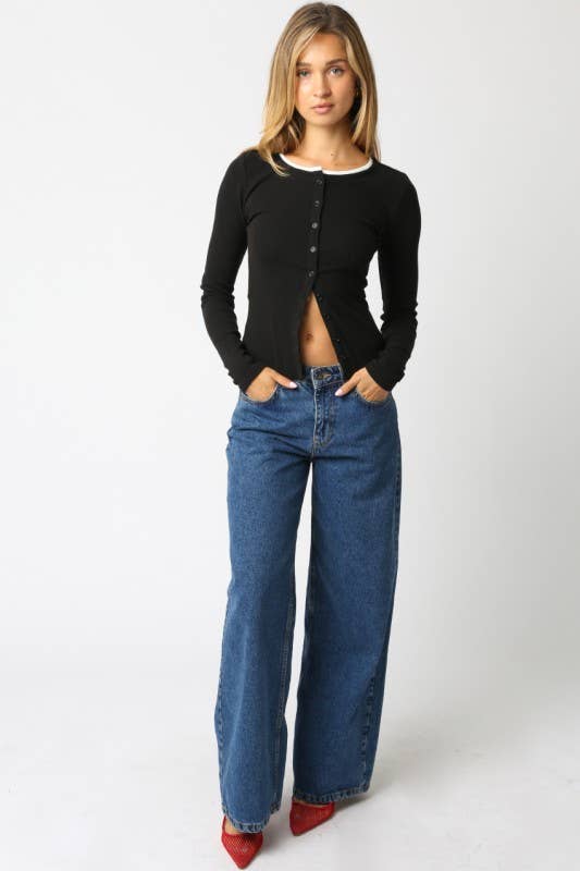 Olivaceous – Engroshandel Skjorte med buttondown – til kvinder – Saige Knap Top3