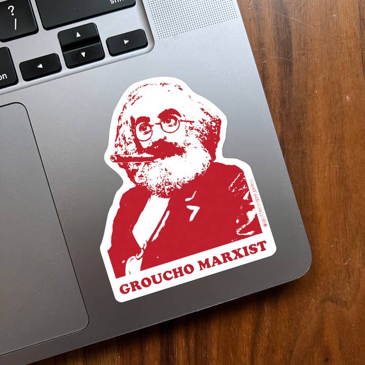 Guttersnipe Press Greetings - Wholesale Sticker - Groucho Marxist Sticker2