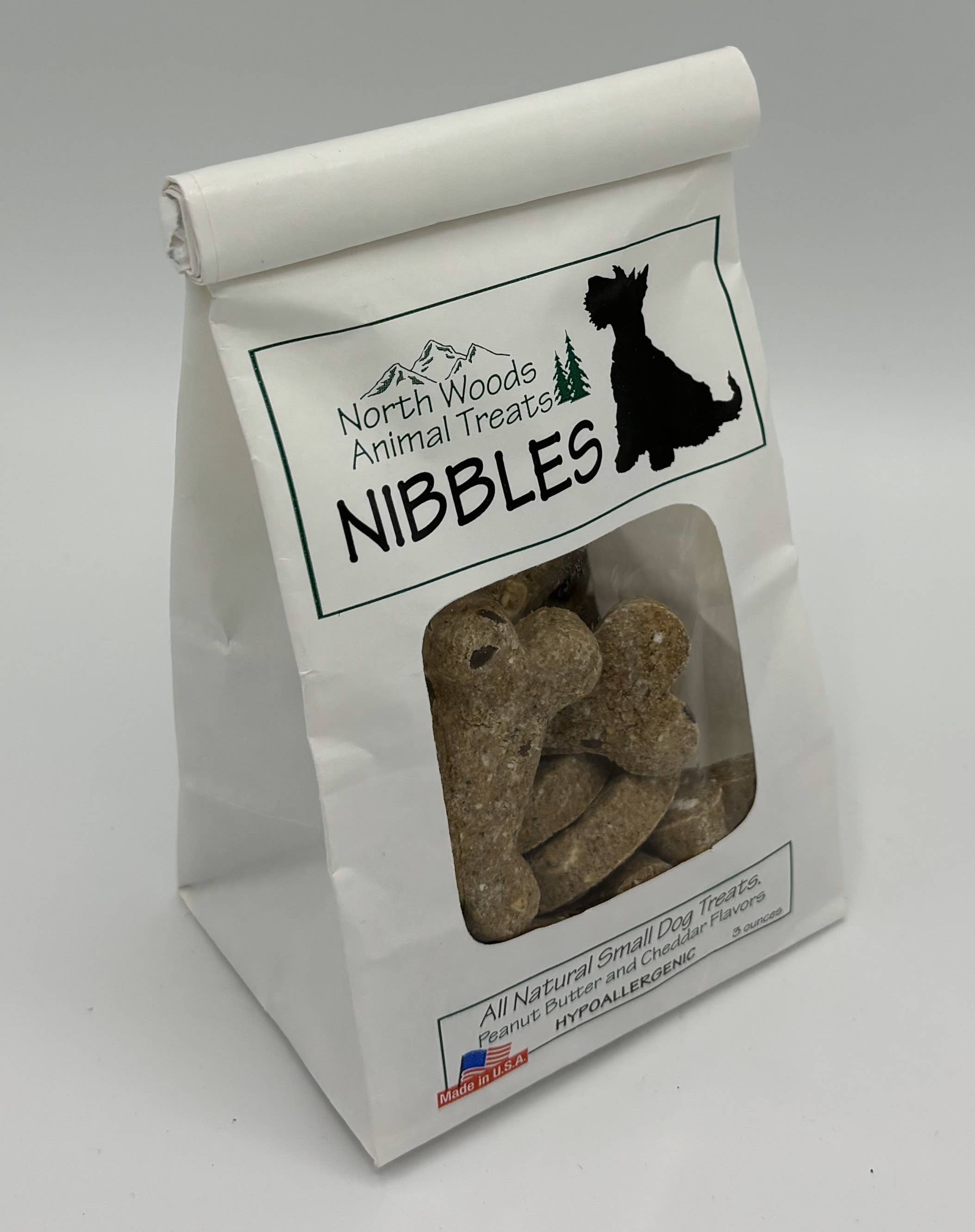 North Woods Animal Treats and Gifts - Wholesale Pet Treats - Dog - Nibbles - MIXED 3 oz Bags and 12 Bags Per Ship Box2