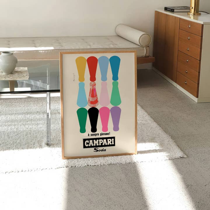PRINT AND PROPER - Wholesale Art print - Campari Soda Retro 1960 Marangolo. Wall Art Poster Print1