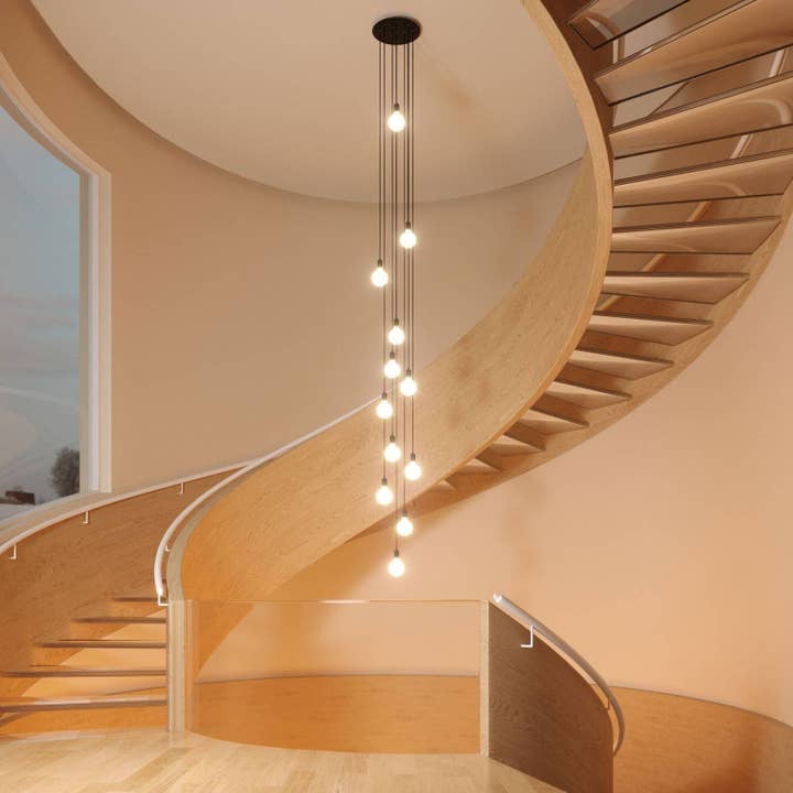 LIGHTINUP S.R.L. - Vente Lustre/Suspension - Rosace XXL Rose-One ronde, diamètre 400 mm avec 12 trous et 4 trous4