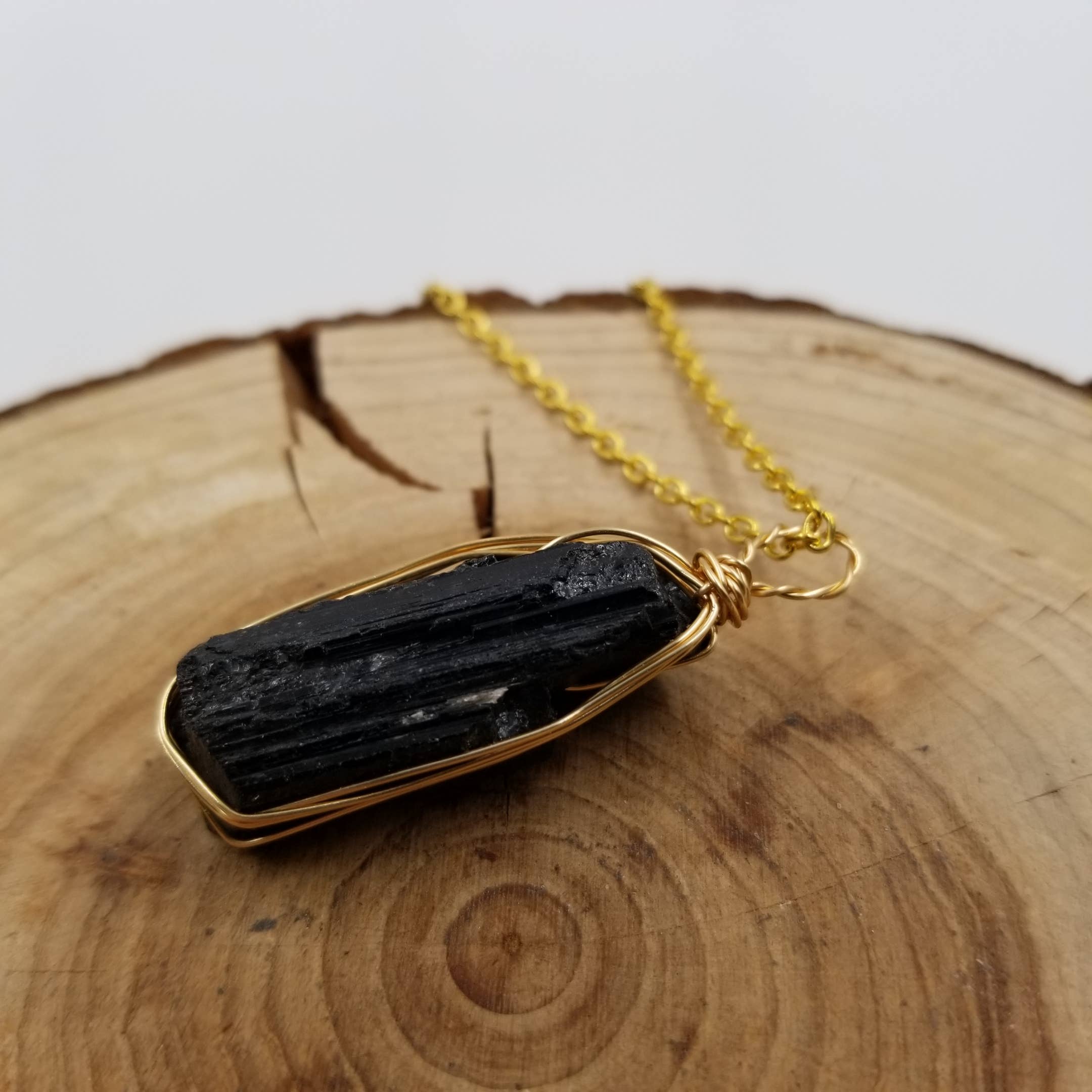 CHAKRA JEWELRY - Wholesale Pendant/Charm Necklace - Raw Black Tourmaline Pendant Necklace2