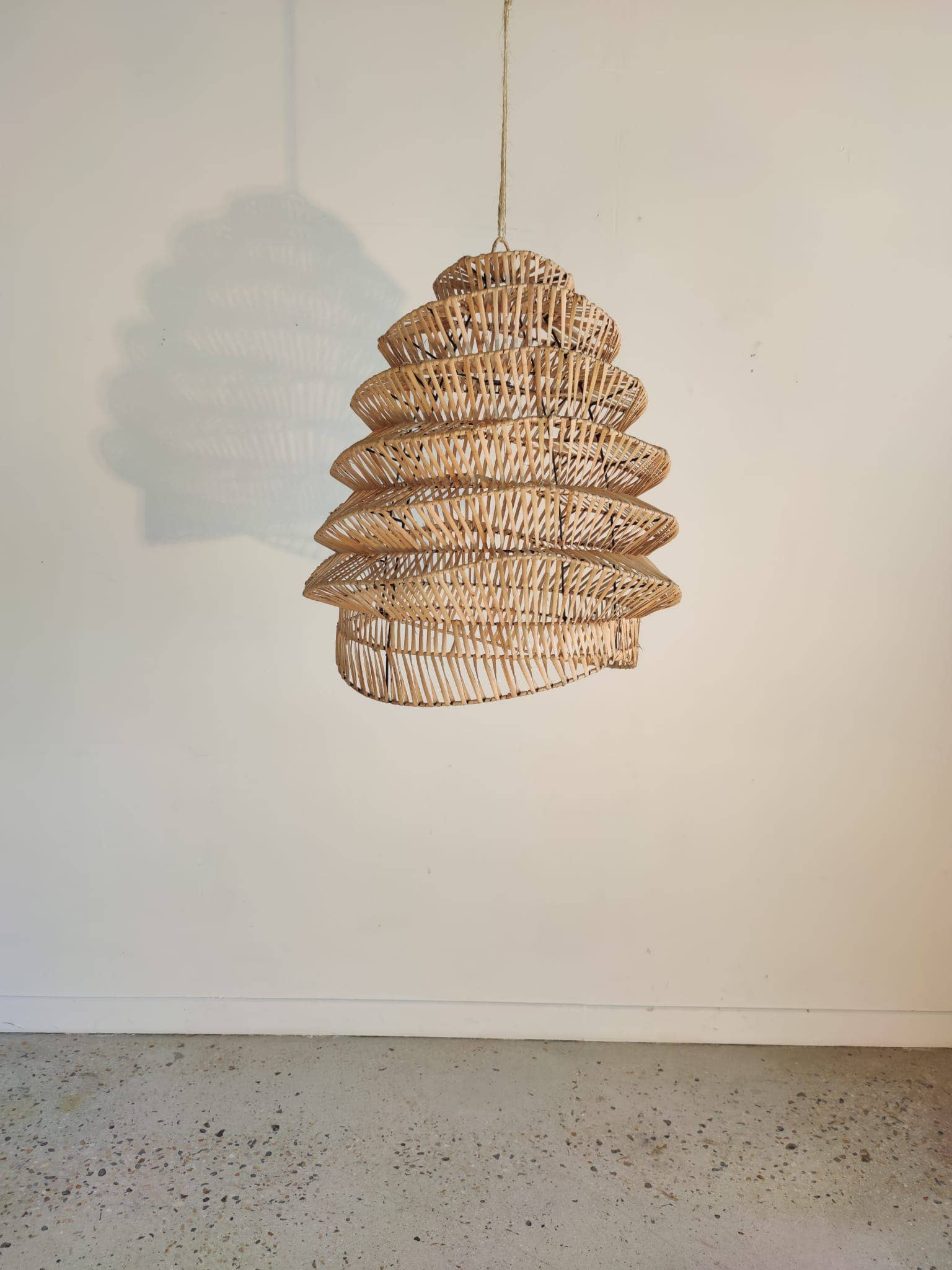 Office Objets - Wholesale Chandelier/Hanging Light - Woven rattan pendant in natural accordion shape21