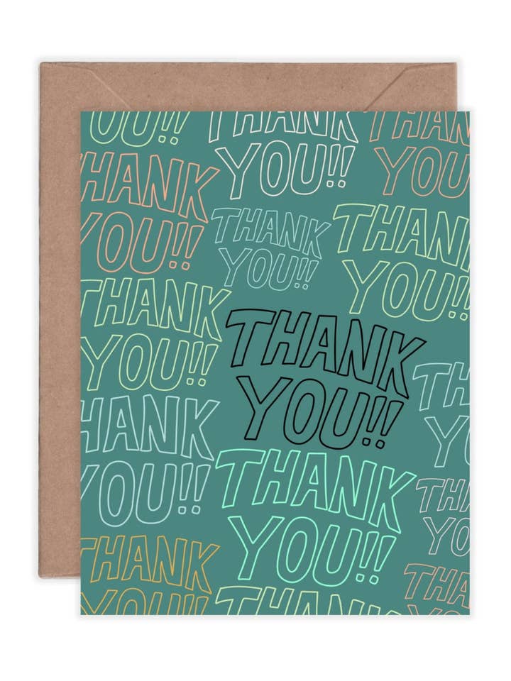 Thank You X100 Greeting Card for wholesale by Soulscribe