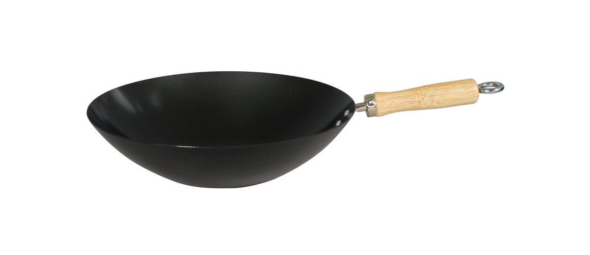 Port Style Enterprises Canada - Wholesale Cooking Pot - DEXAM Carbon Steel Wok 12" Non-Stick0