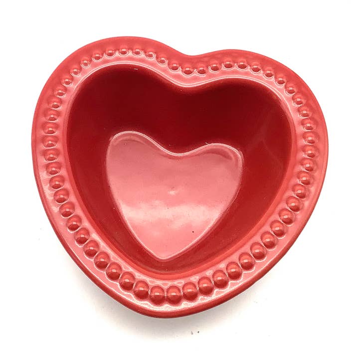 Ramekin. Rødt hjerte keramisk smykkeskål, bageform 8oz for engroshandel hos All Little Cute Things