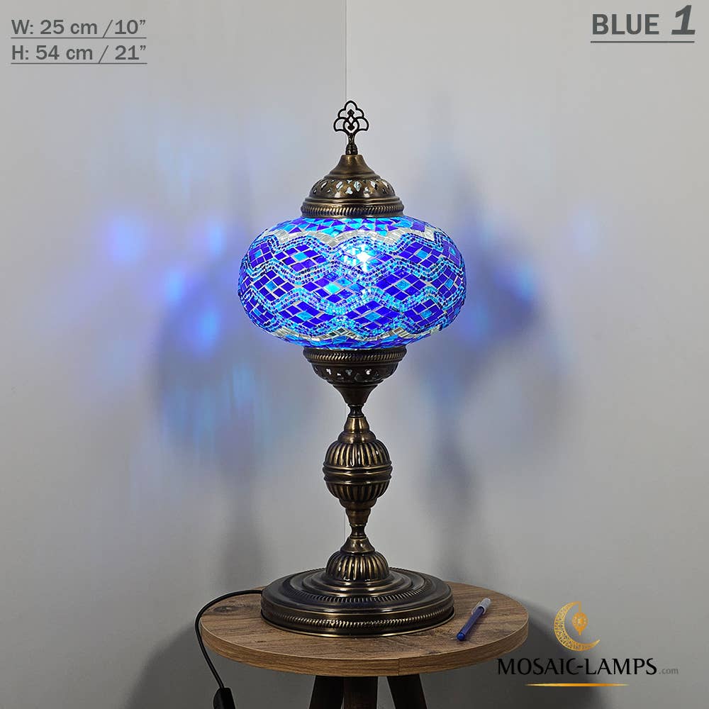 Mosaic Lamps - Wholesale Accent/Desk Lamp - 10+ Colors - Turkish Mosaic X Large Globe Table Lamp, Marrak2