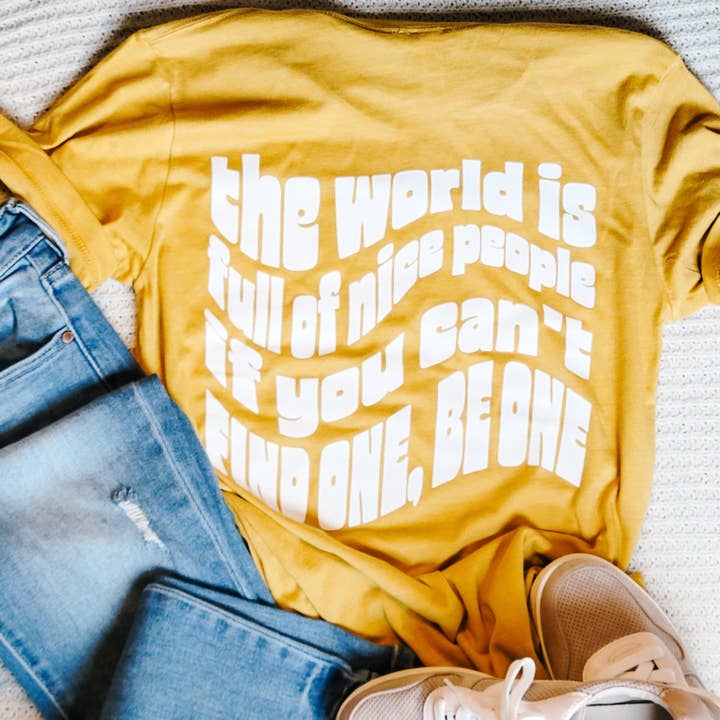 Honey Verse - Wholesale Screen Printed T-Shirt - Women's - Nice People Smiley Face T-Shirt . Christian Faith Inspired T