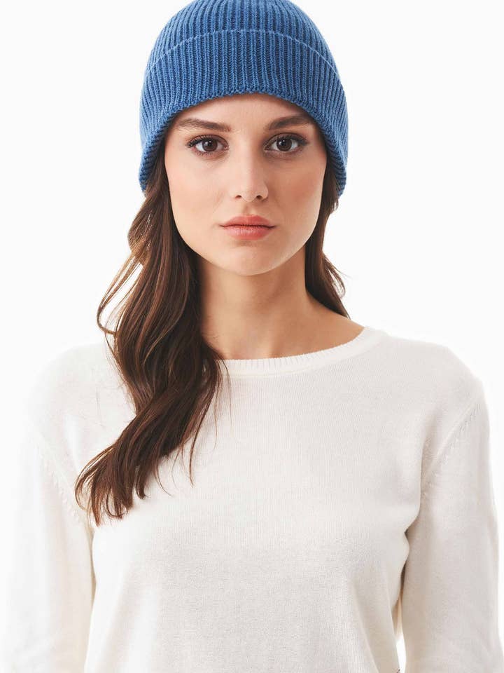 Strick-muts van biologische merinowol en biologische katoen, uniseks voor wholesale door ORGANICATION