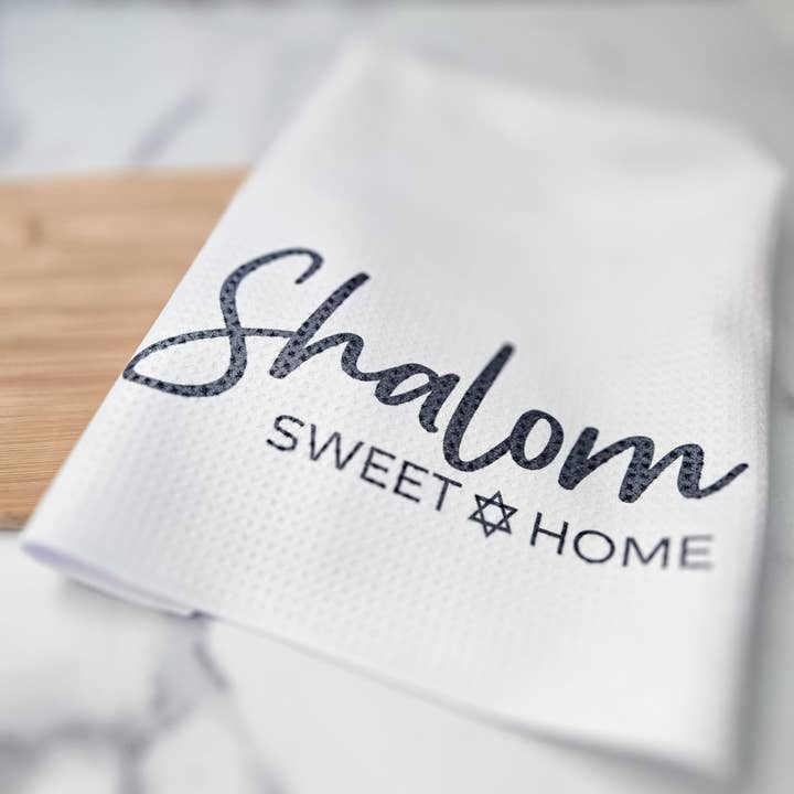 Salt Sparkle Shalom - Wholesale Tea Towel - Shalom Sweet Home Minimalist Waffle Dish Towel