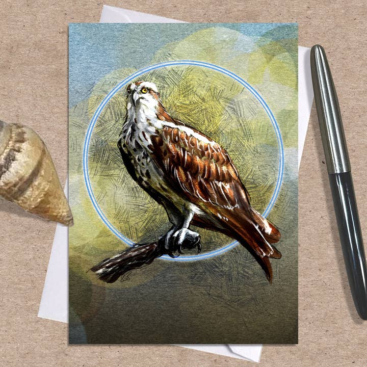 Osprey Greeting Card, 5x7" w/Envelope for wholesale by Coreyartus Imagery