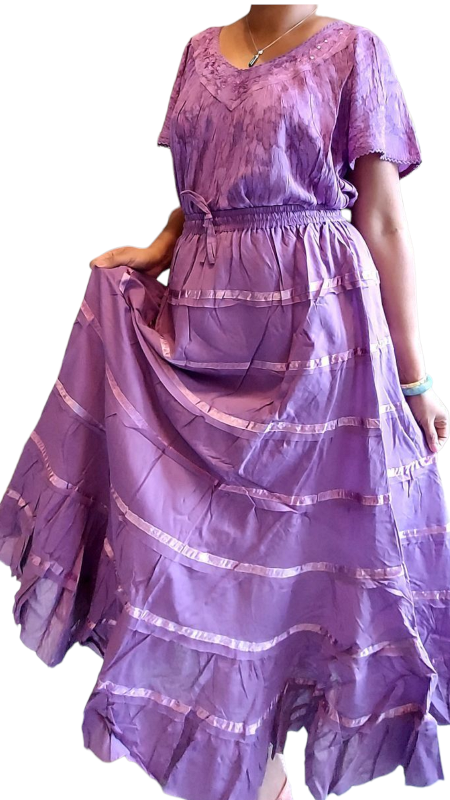 India Batik - Wholesale Skirt - Women's - Long Tiered Cootton Skirt7