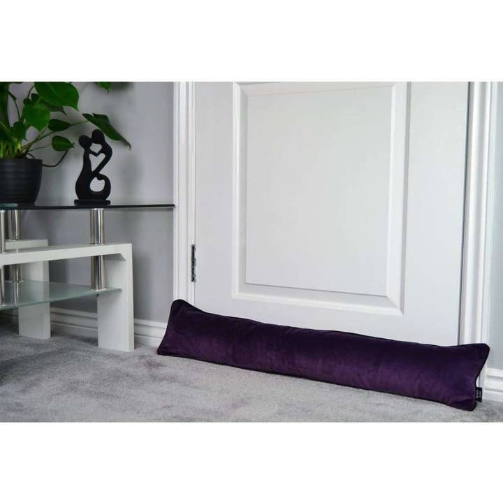 Mcalister textiles – Großhandel Türstopper – Zugluftstopper aus Samt, mattes Aubergine, Violett