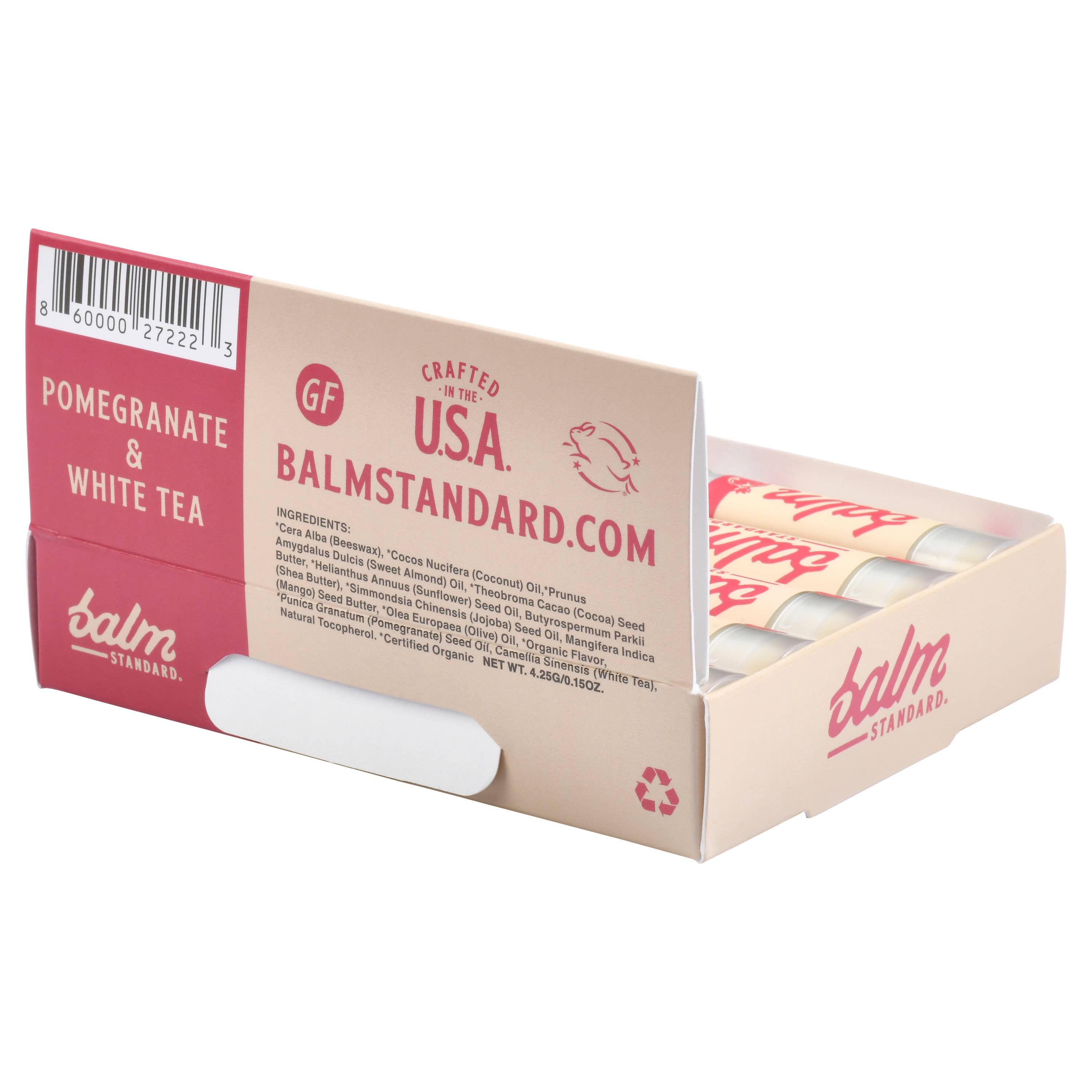 Balm Standard - Wholesale Lip Balm - Pomegranate & White Tea Lip Balm 20 Unit Display Box2