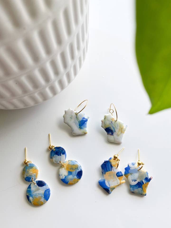 Hand Painted Milwaukee Brewers Earrings for wholesale by Design With Purpose