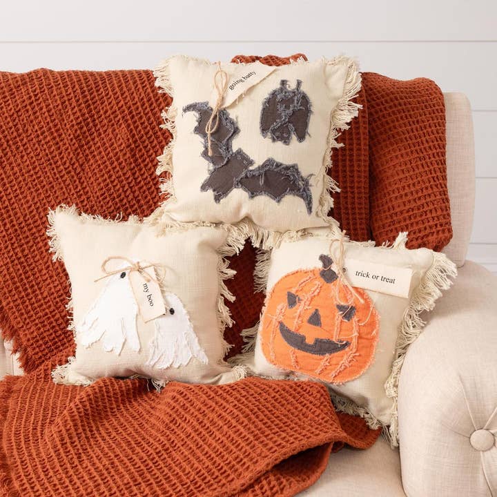 Mini Pillows - Raggedy Halloween (Pk/06 Ast) for wholesale by Audrey's Home & Gift