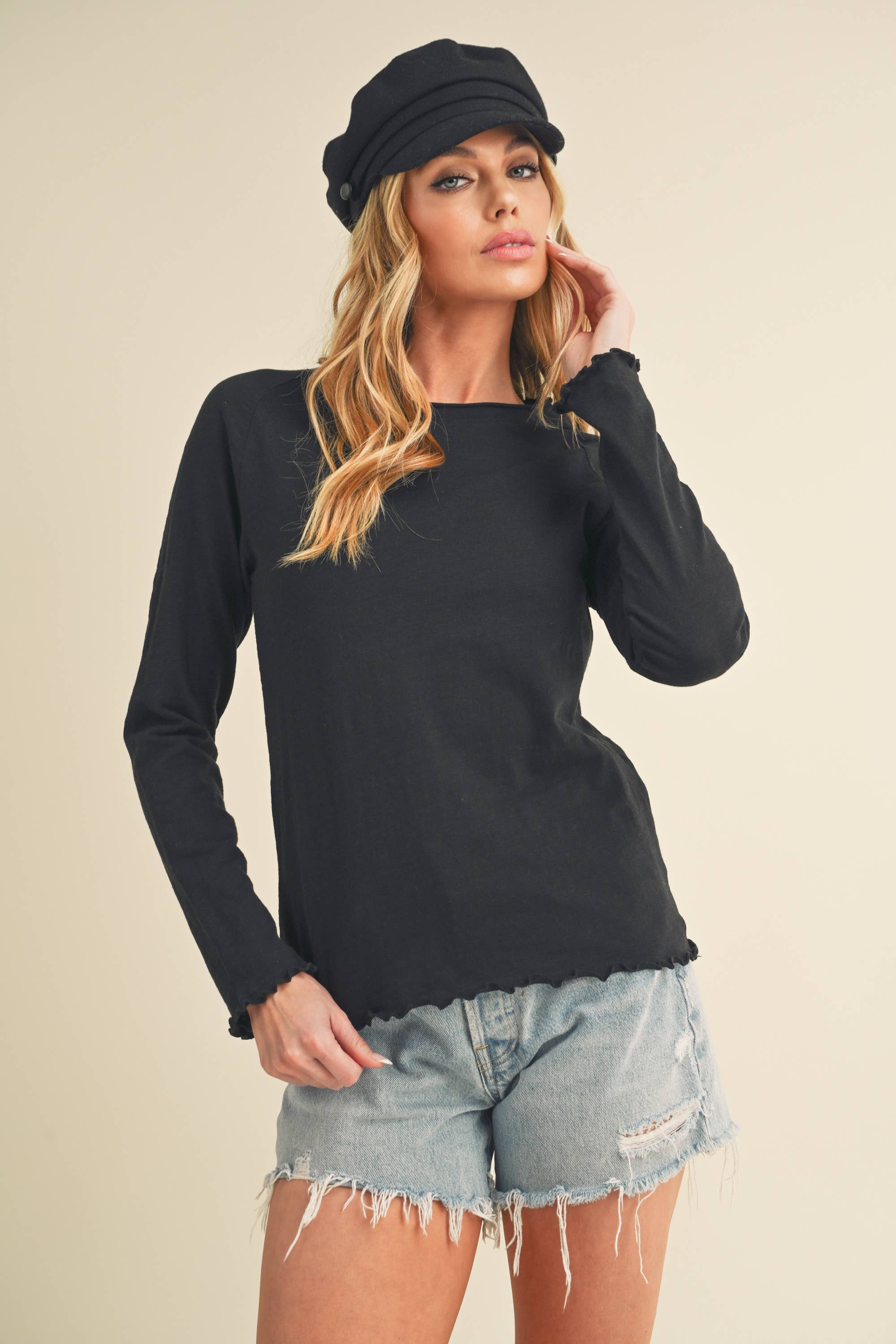AEMI + CO - Wholesale Knit Top - Women's - 8288DN Gwen Baby Long Sleeve Top 53