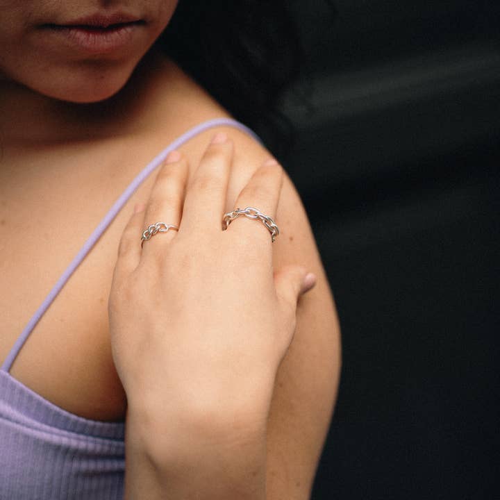 Metrix Jewelry - Wholesale Chain Ring - Thick Link Chain Ring in Sterling Silver