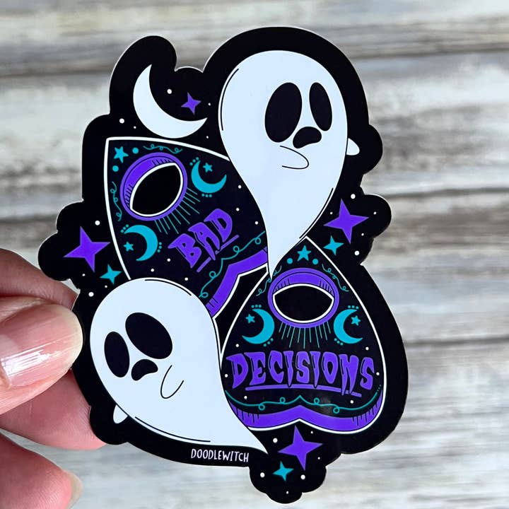 DoodleWitch - Wholesale Sticker - Planchette Ghost Sticker, Ouija Sticker, Witchy Goth Sticker