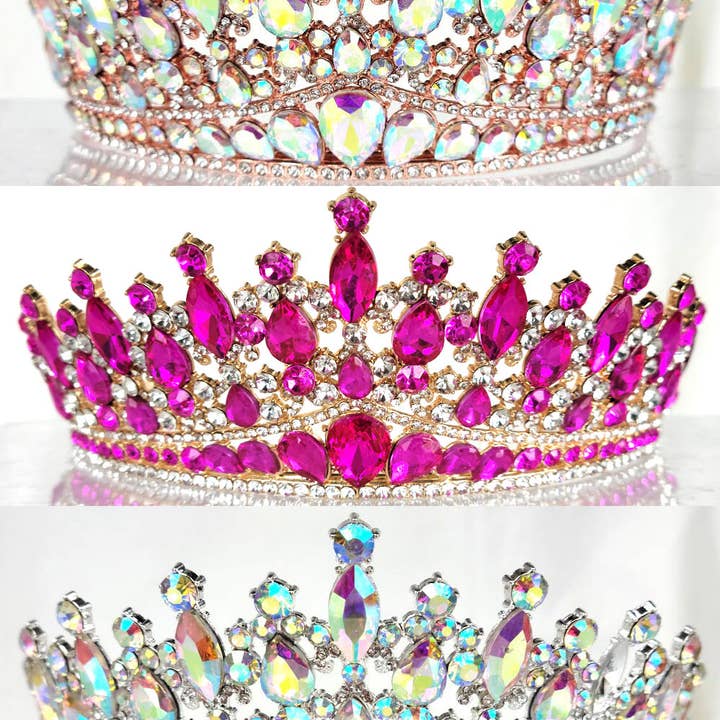 Chicas - Wholesale Tiara - Women's - One Size Fits All Tiara With Jewels HT93248