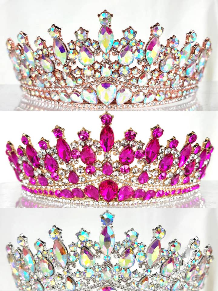Én størrelse passer til alle tiara med juveler HT932 for engroshandel hos Chicas