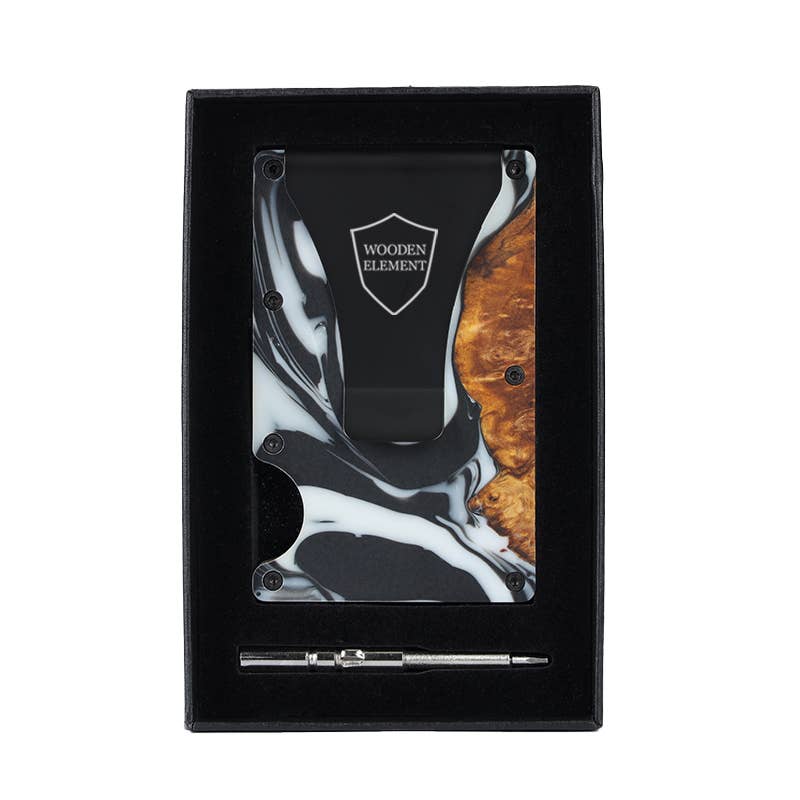 Wooden Element - Vente Présentoir – accessoires - Présentoir à portefeuilles avec 24 portefeuilles en bois et résine7