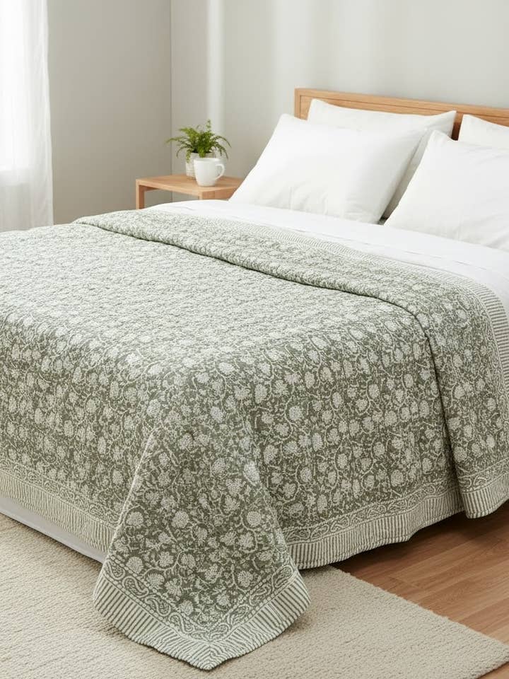 Couette / Couverture d'été en coton doux 100% Tula - Réversible pour la vente par Akshu & Ameirah