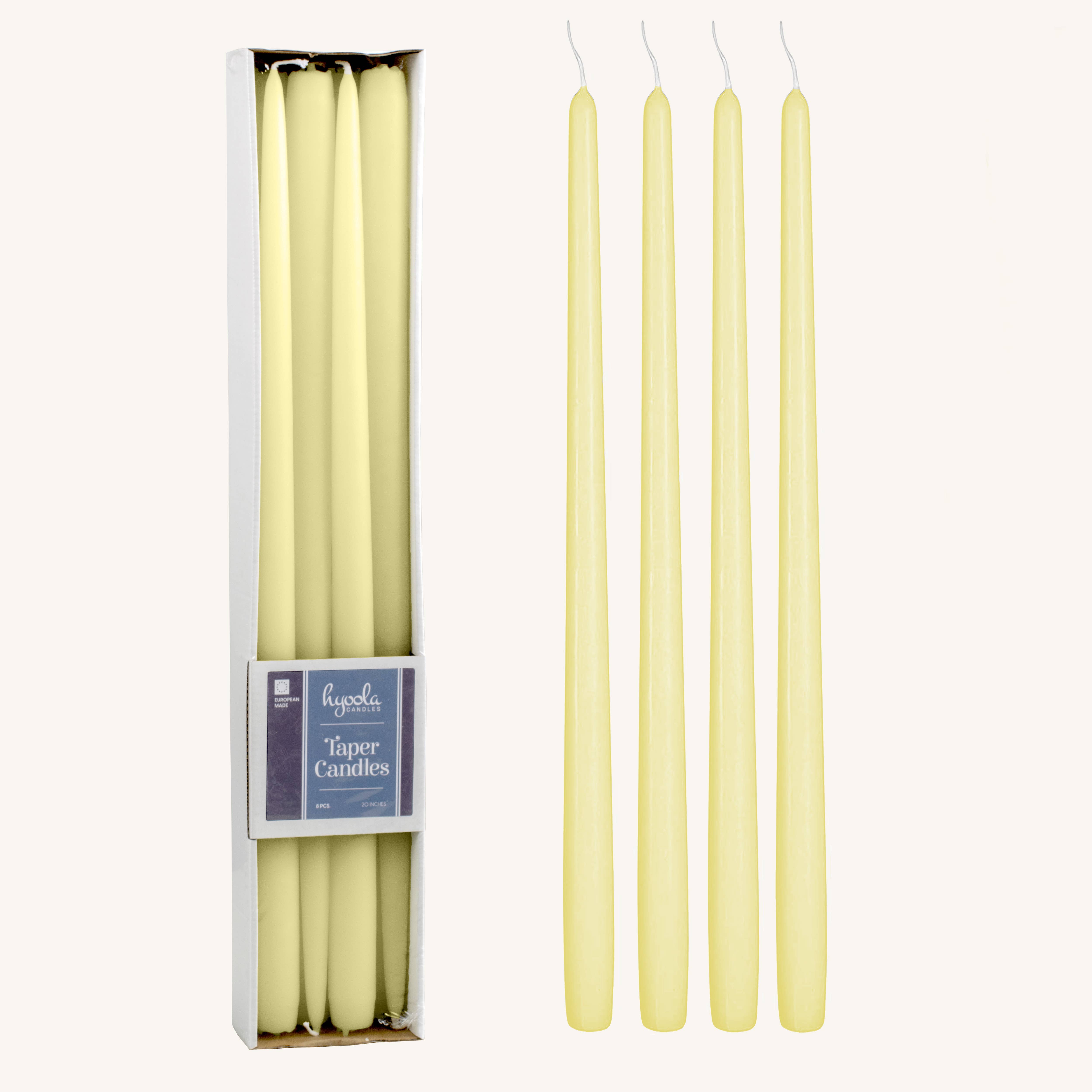 Hyoola Candles - Wholesale Tapered Candle/Candlestick - Ivory Giant Taper Candles - 20 Inch - 8 Pack1