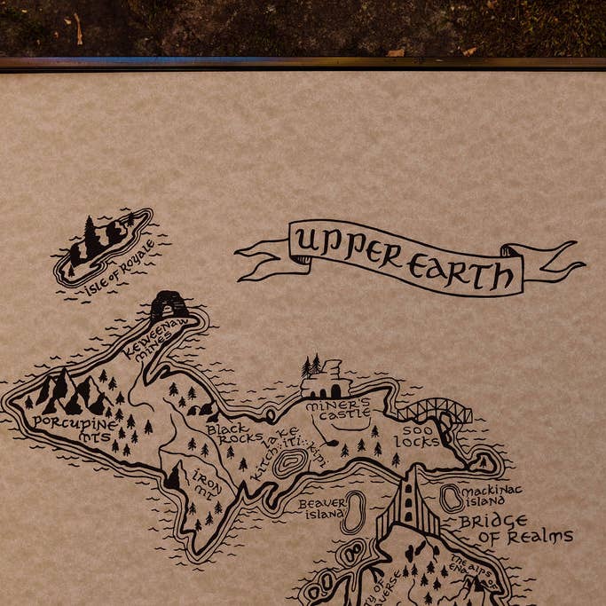 Home Squirrel - Wholesale Map - Lord of the Rings / The Hobbit Middle Earth Map of Michigan1