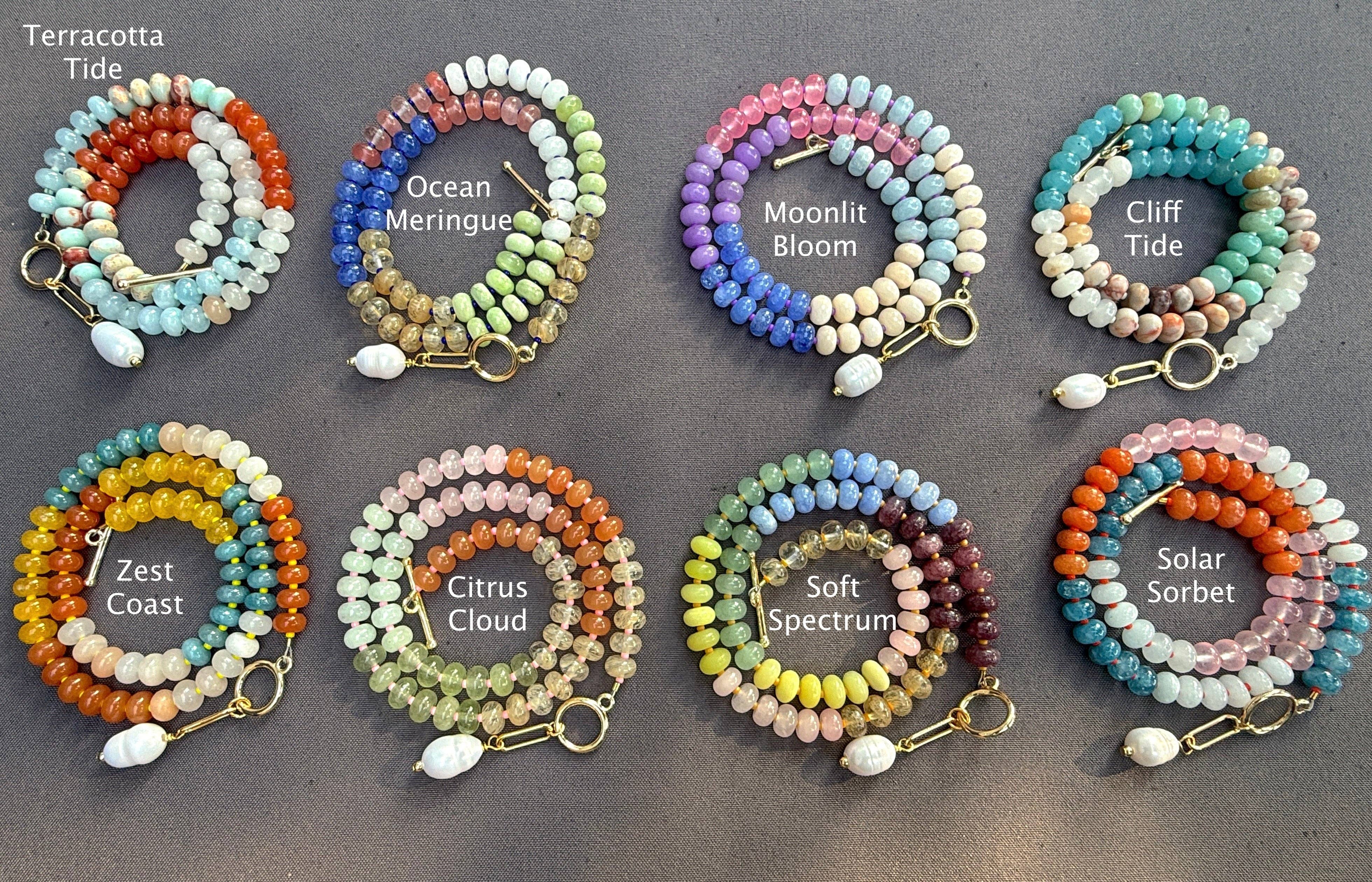 XTRA by Stacey - Wholesale Beaded/pearl necklace - The Gemstone Candy Necklace (8 Color Options)5