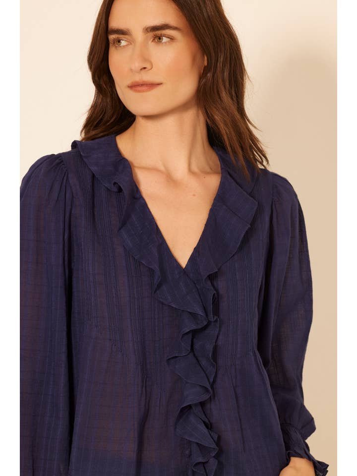 Navy Blue Bernadine Top for wholesale on Faire1